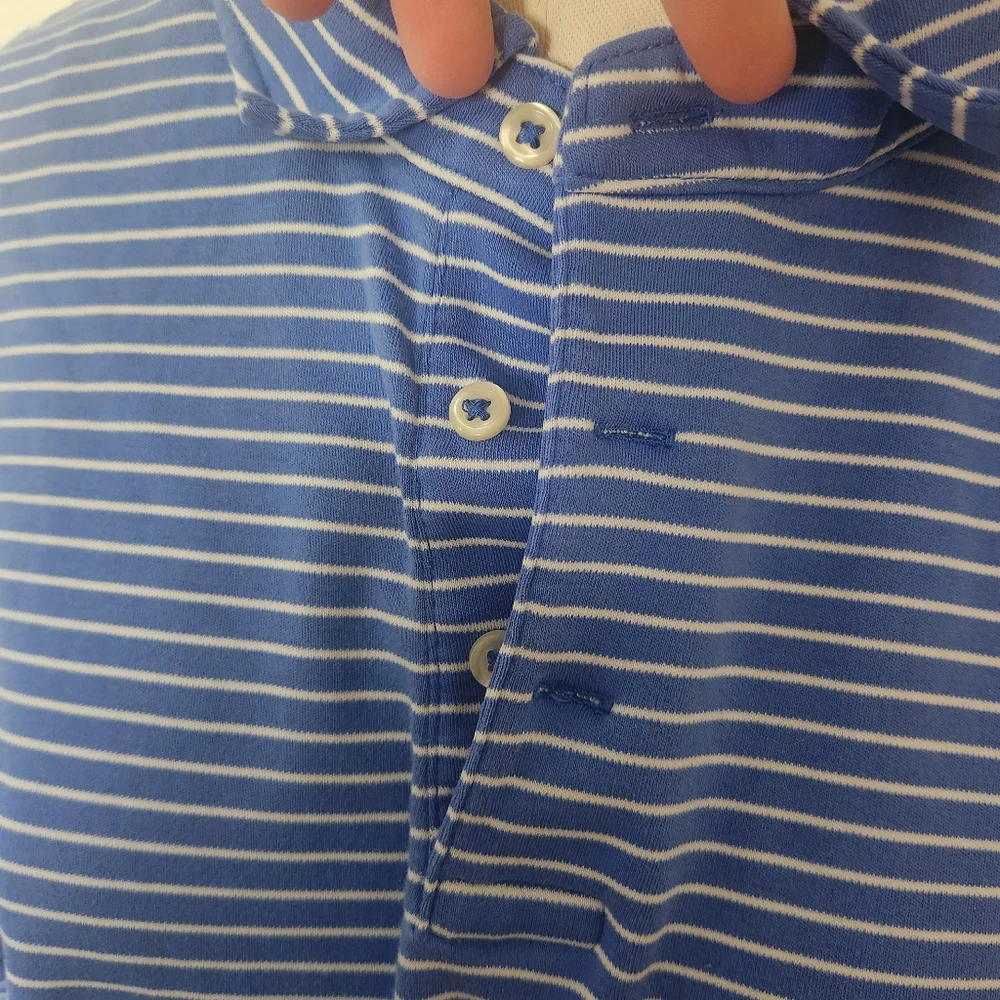 Vintage Blue Striped Polo Ralph Lauren Shirt Size XL